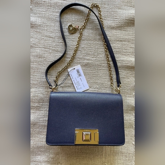 Furla Mimi Blue Navy Mini Crossbody Shoulder Bag Plus Keychain
